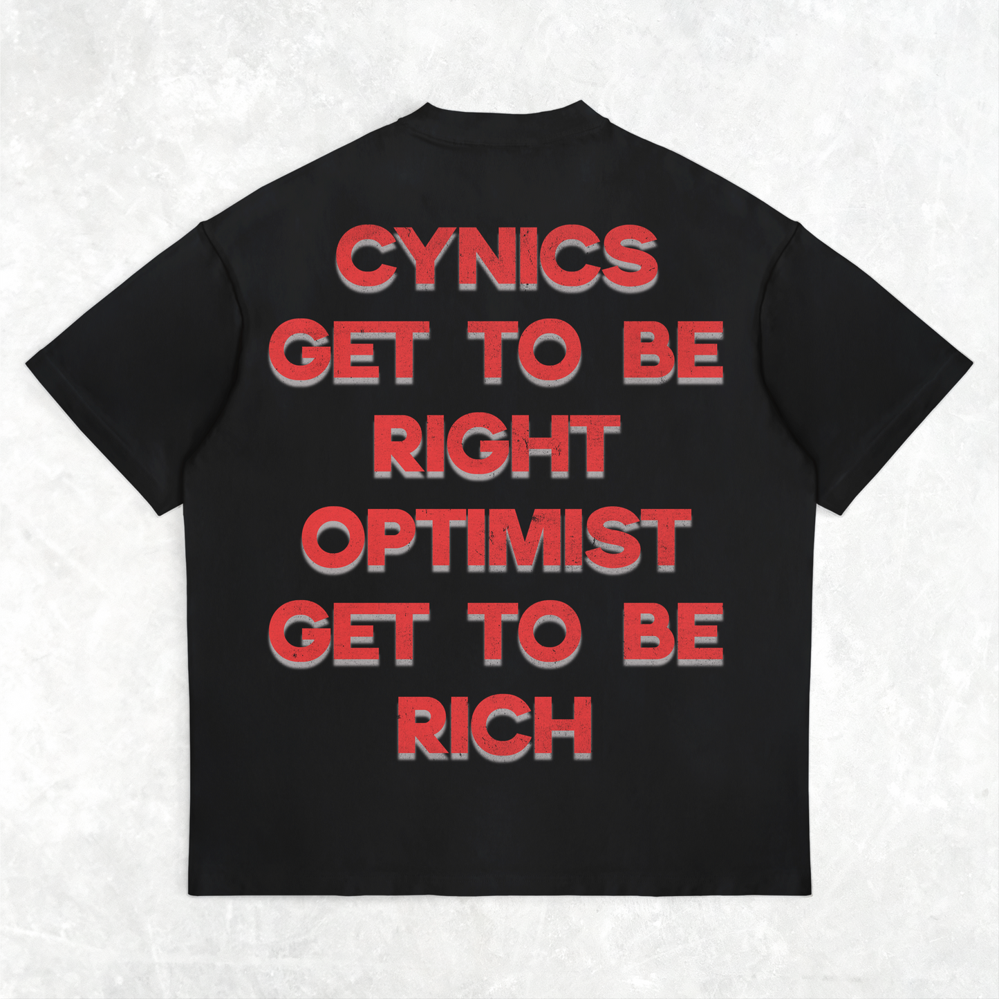 'OPTIMIST GET TO BE RICH' Oversized T-Shirt