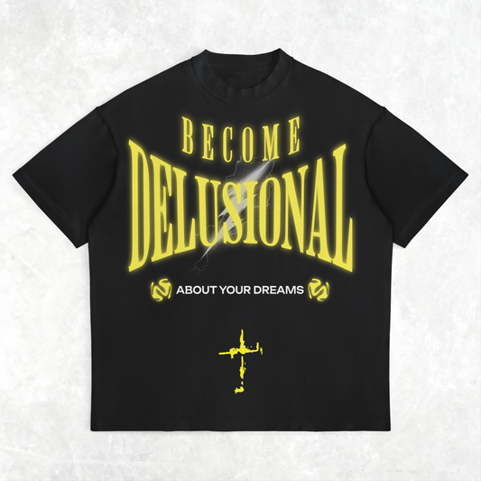 'Become Delusional Cross' Oversized T-Shirt